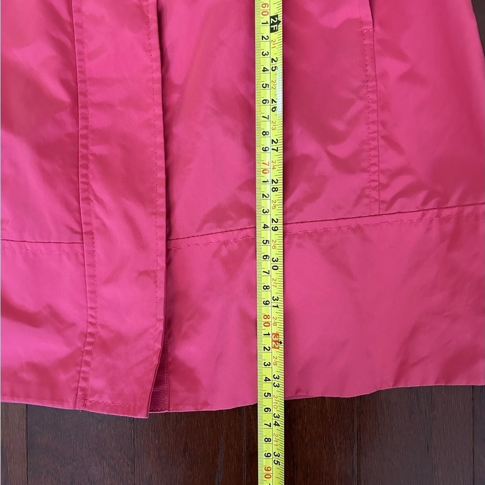 Cole Haan Packable Hooded Water-Resistant Raincoat coral size M retail $359 - Picture 10 of 15